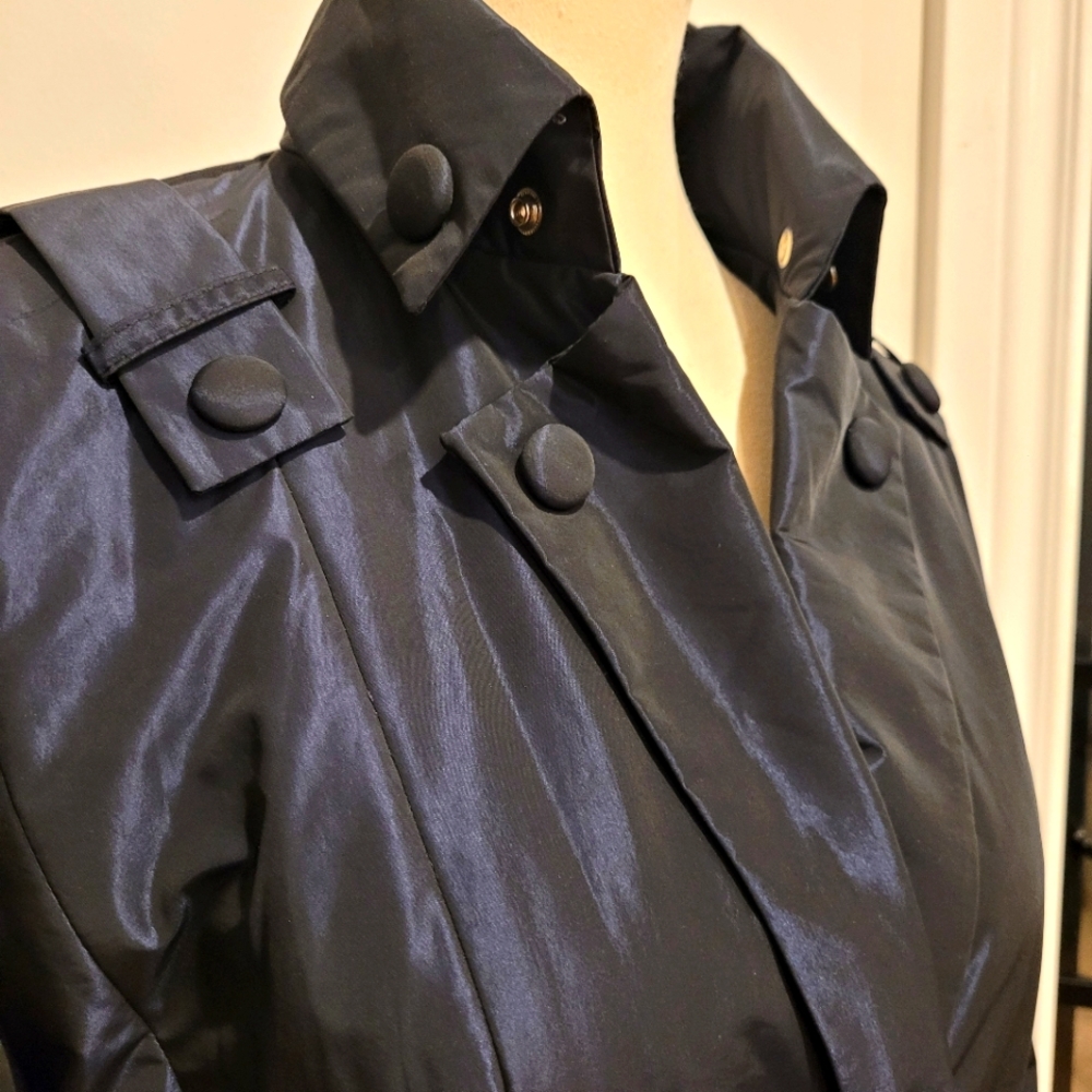Pink Tartan Iridescent Rain Trench Coat - Size 6 - Picture 2 of 9